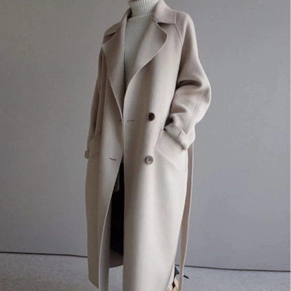 Langer Damen-Wollmantel Elegantes Design