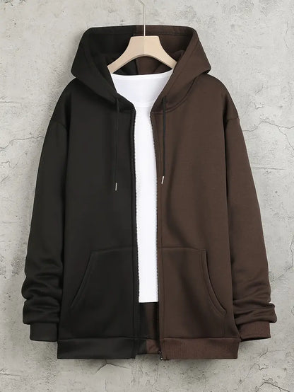 Herren Kapuzenpullover Grau Meliert