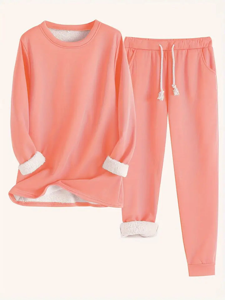 Damen Bequemes Winter-Pyjama-Set