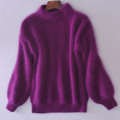 Weicher Rollkragenpullover Damen Mohair