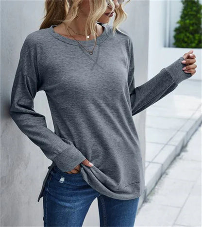 Frühlings Langarmshirt Vollton Farbe