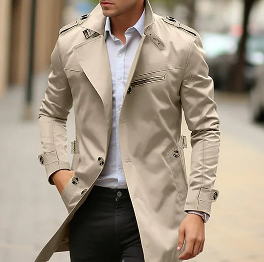Stylischer Herren Trenchcoat Italienisch Elegant - IdealeKleiden