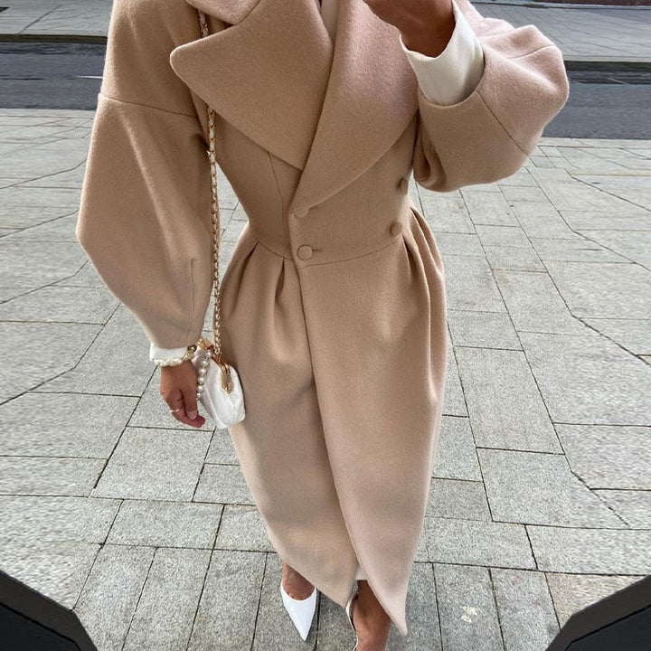 Eleganter Damen Wollmantel Langärmlig Warm &amp; Chic