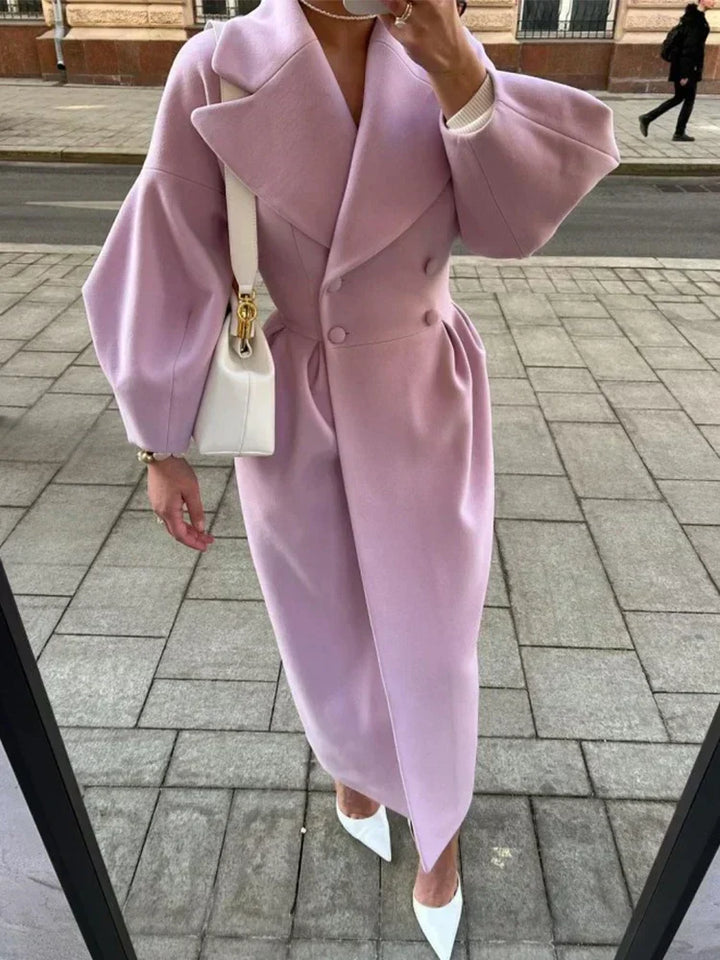Eleganter Damen Wollmantel Langärmlig Warm &amp; Chic