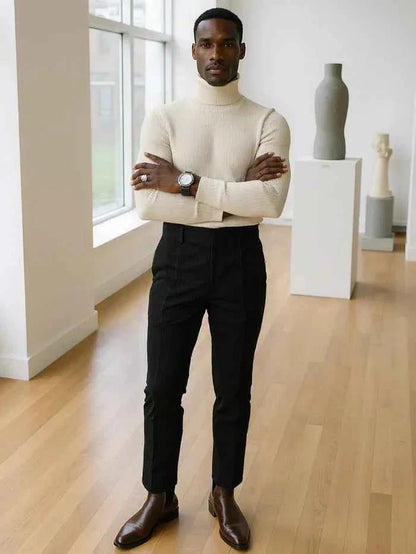 Elegante Herrenhose Schwarz Slimfit