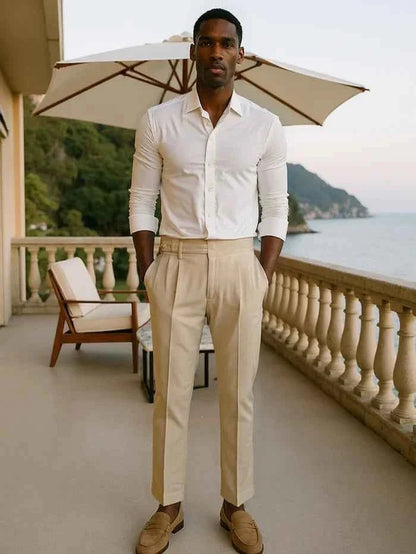Elegante Herrenhose Schwarz Slimfit - IdealeKleiden
