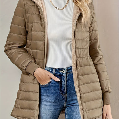 Warm gefütterte Winterjacke mit Reißverschluss