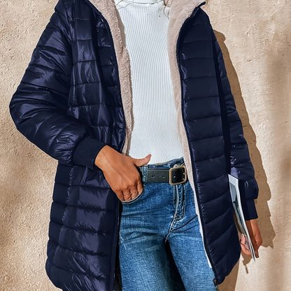 Warm gefütterte Winterjacke mit Reißverschluss