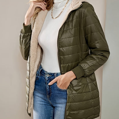 Warm gefütterte Winterjacke mit Reißverschluss