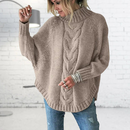 Damen Pullover Lang Großzügig Strick