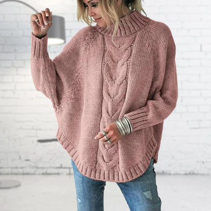 Damen Pullover Lang Großzügig Strick