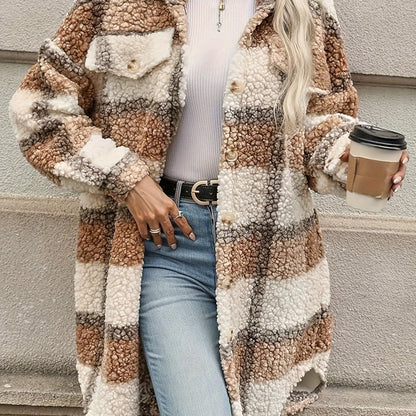 Stylische Karo Jacke Fuzzy Oberfläche