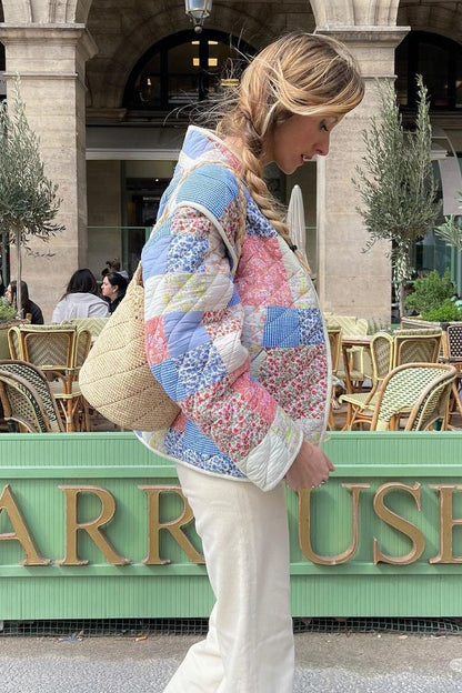 Praktische Steppjacke Bedruckt Verstellbar