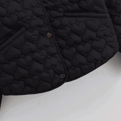 Damen Steppjacke Herzen Muster - Leichter Puffer Damenjacke - IdealeKleiden