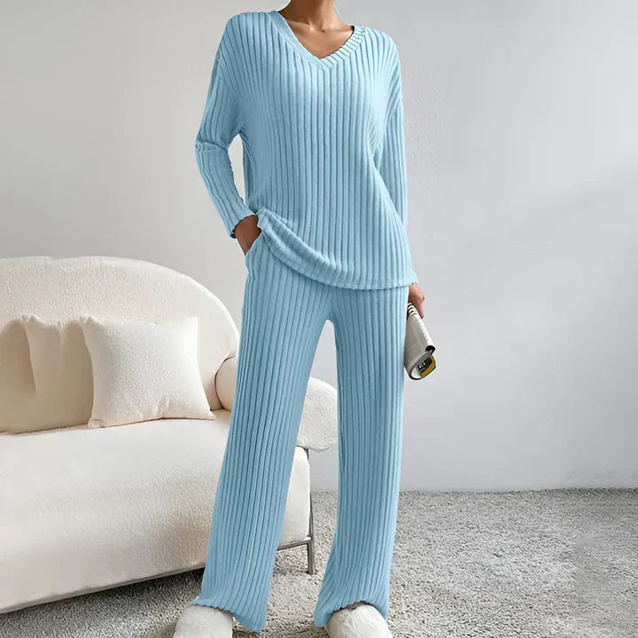 Isla – Strickpullover Set mit V-Ausschnitt Damen