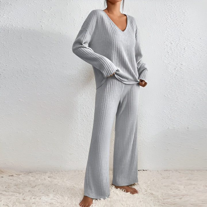 Isla – Strickpullover Set mit V-Ausschnitt Damen