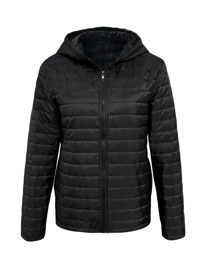Stylische Steppjacke Hüftlang Mit Kapuze