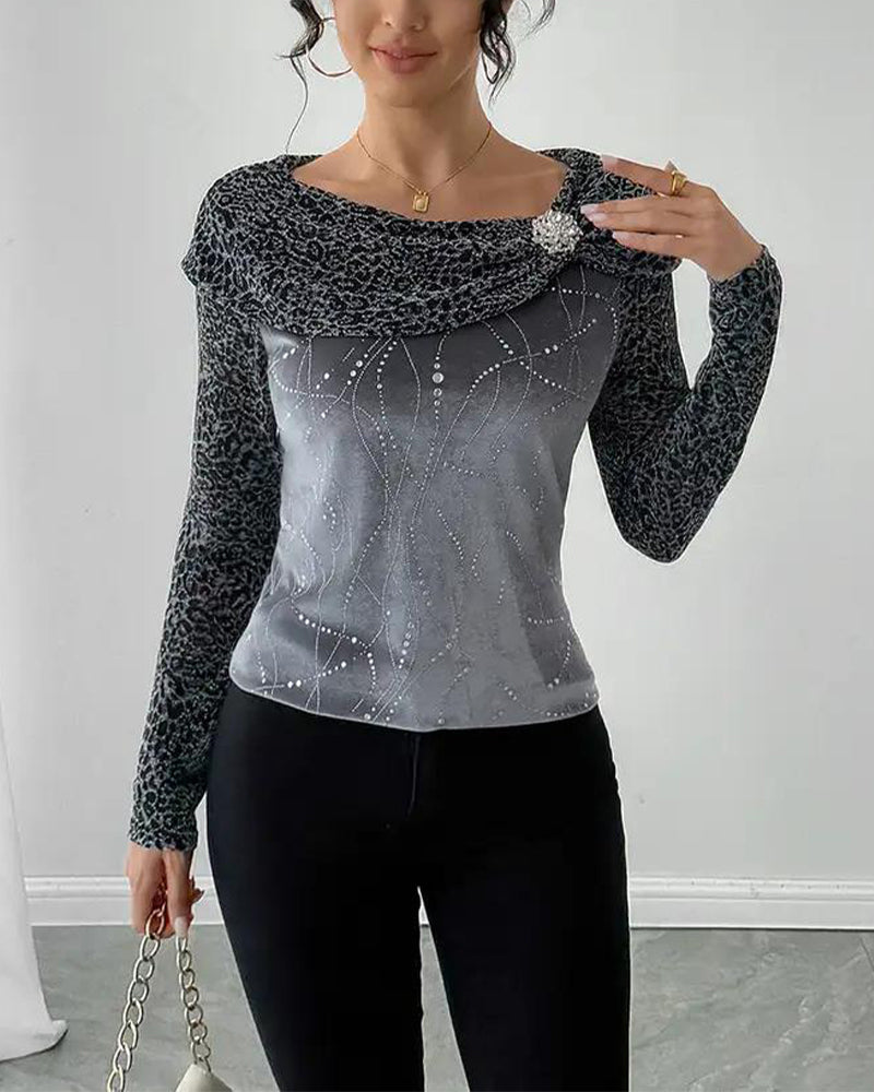 Leopard-Oberteil Frauen Trendy - IdealeKleiden