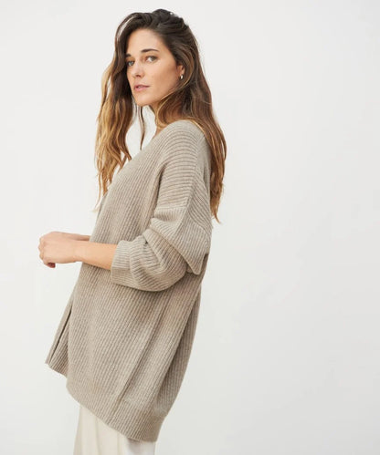 Luxus Strickjacke Kaschmir V-Ausschnitt Damen - IdealeKleiden