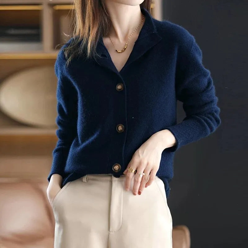 Modische Strickjacke Damen Wolle Warm