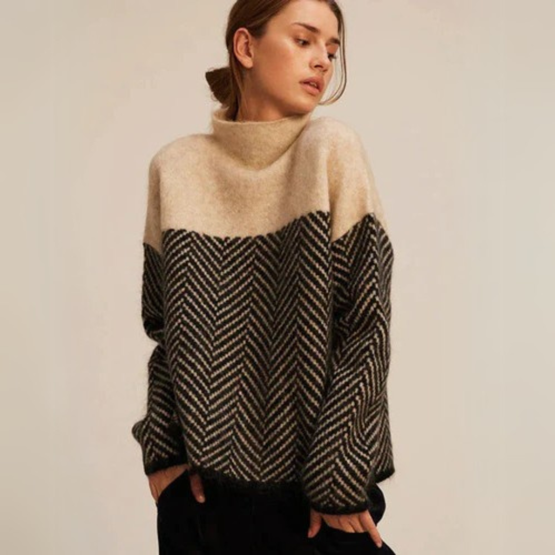 Weiche Rollkragen Sweater Grobstrick Damenpullover