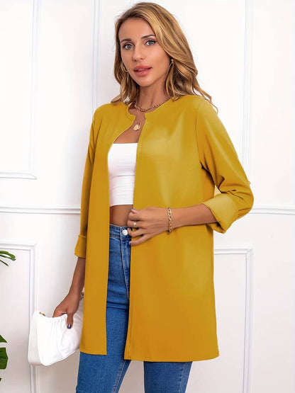Lässiger Damen Blazer Offene Vorderseite