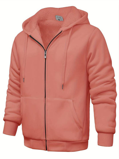 Einfarbig Kapuzenpullover modern Reißverschluss