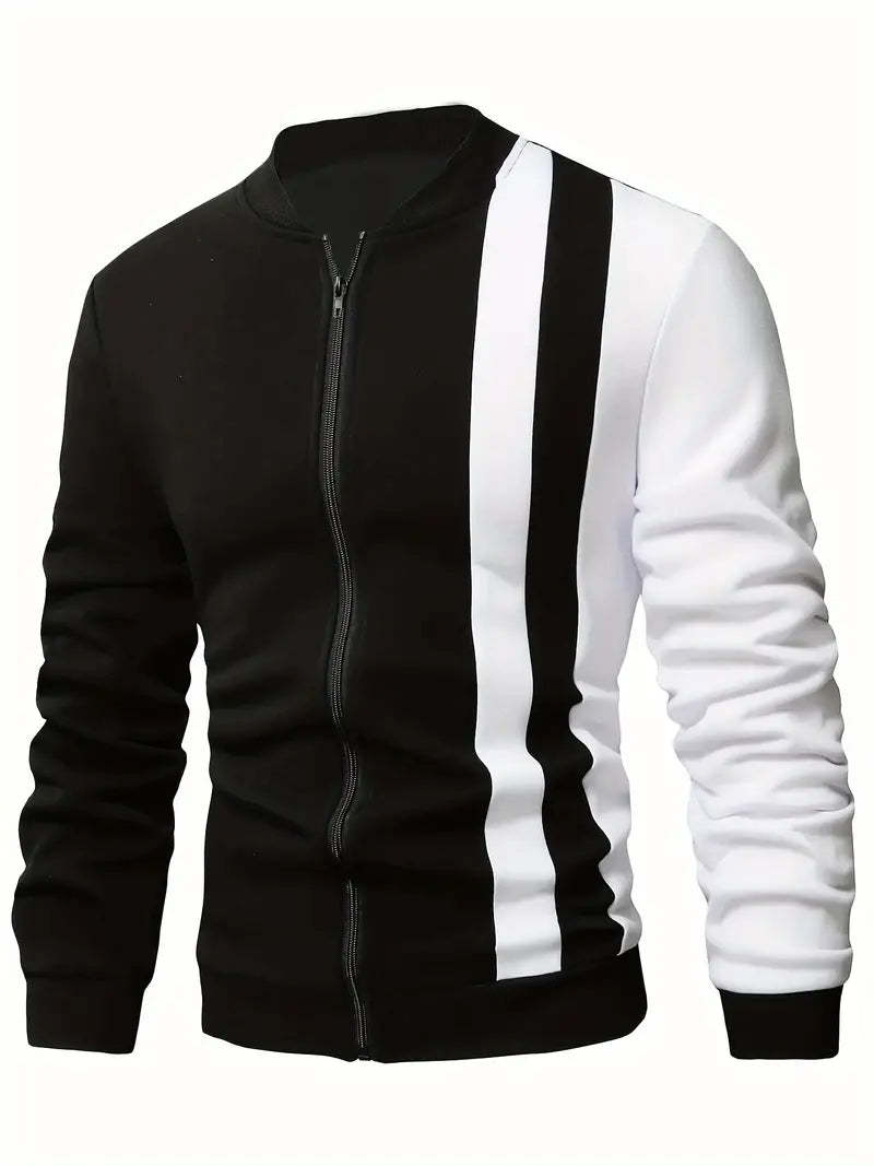 Modische Baseballjacke Farbblock Muster