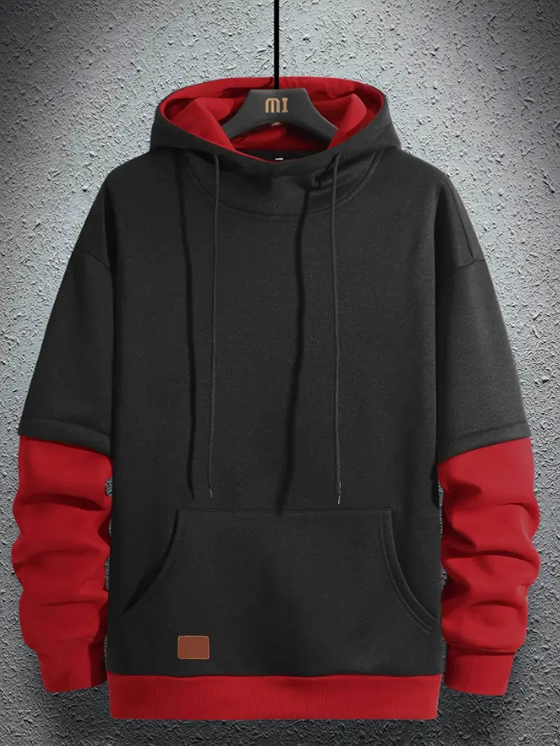 Herren Hoodie Kontrastfarben Modern - IdealeKleiden