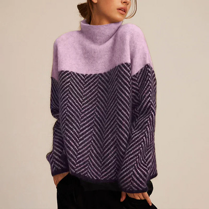 Weiche Rollkragen Sweater Grobstrick Damenpullover
