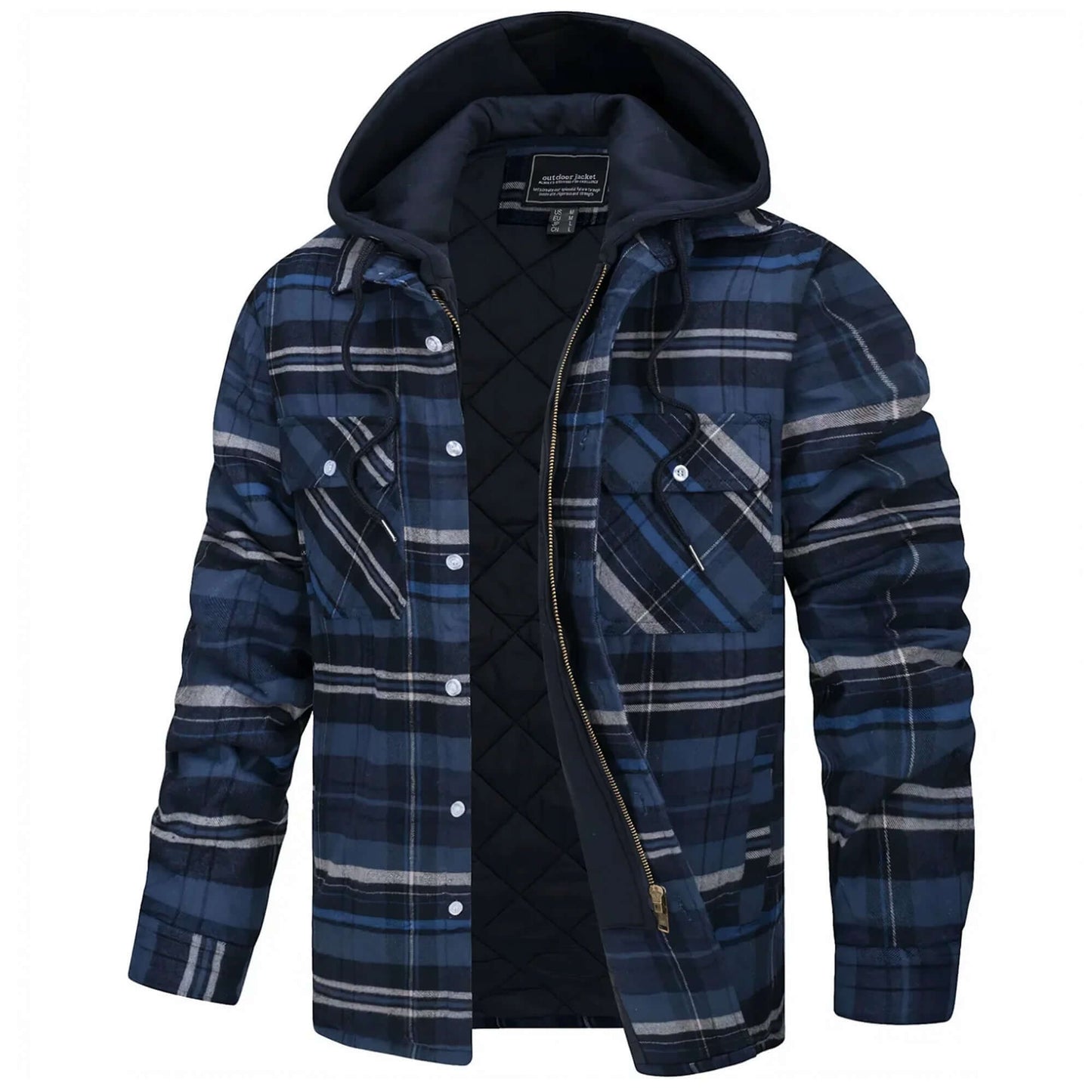 Herren Freizeitjacke Kariert Langarm Modern