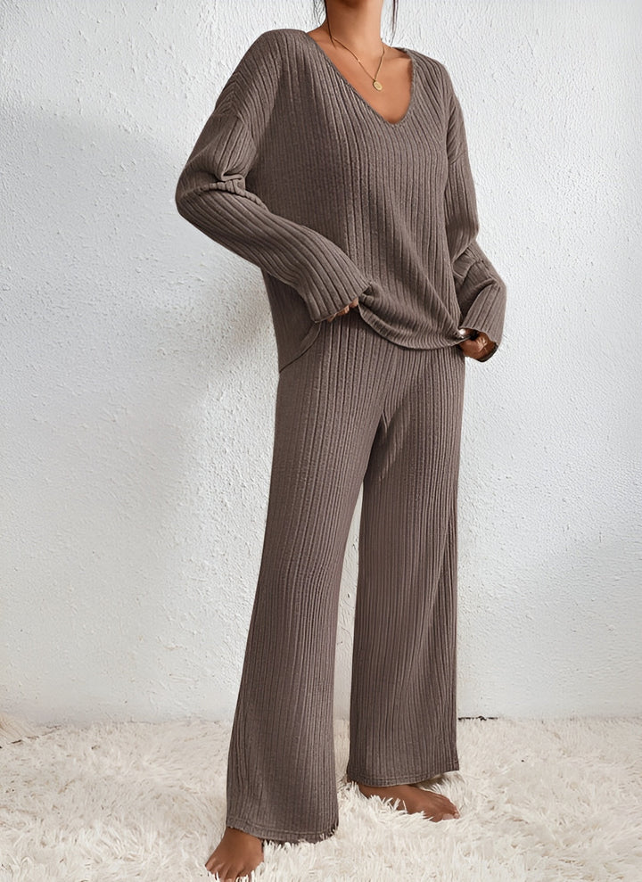 Isla – Strickpullover Set mit V-Ausschnitt Damen