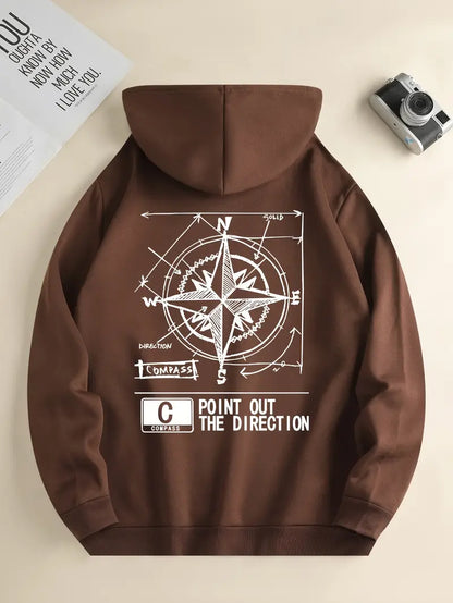 Herren Pullover Kapuze Sportlich Druck