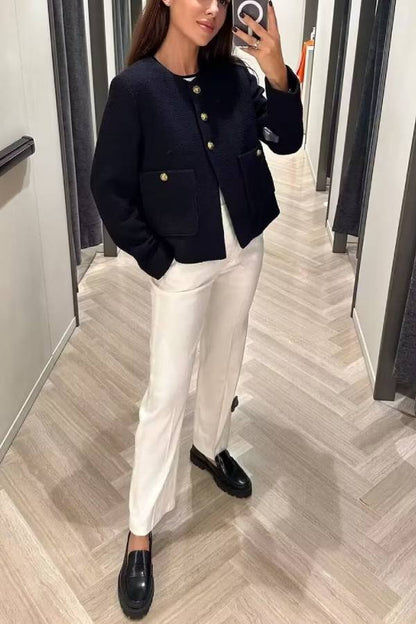 Modische Damenjacke Slim Fit Colorblock