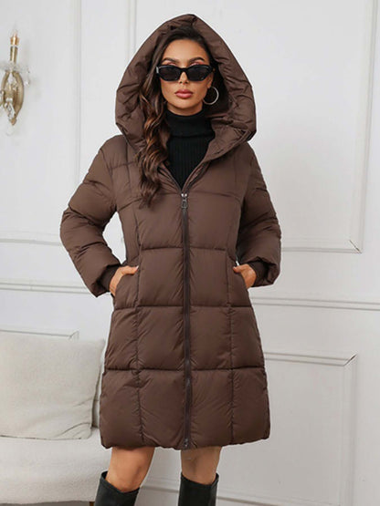 Frauen Winterparka Lang Kapuze Isoliert