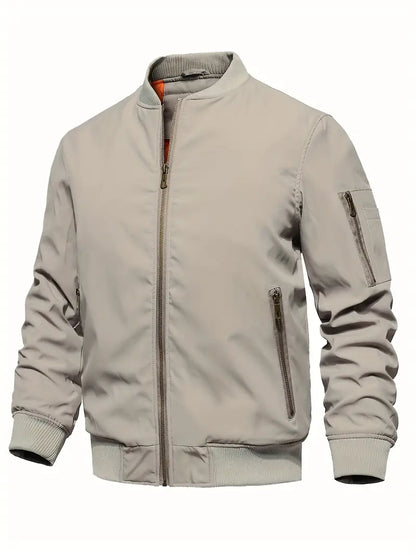 Herren Bomberjacke Elegant Leder Look