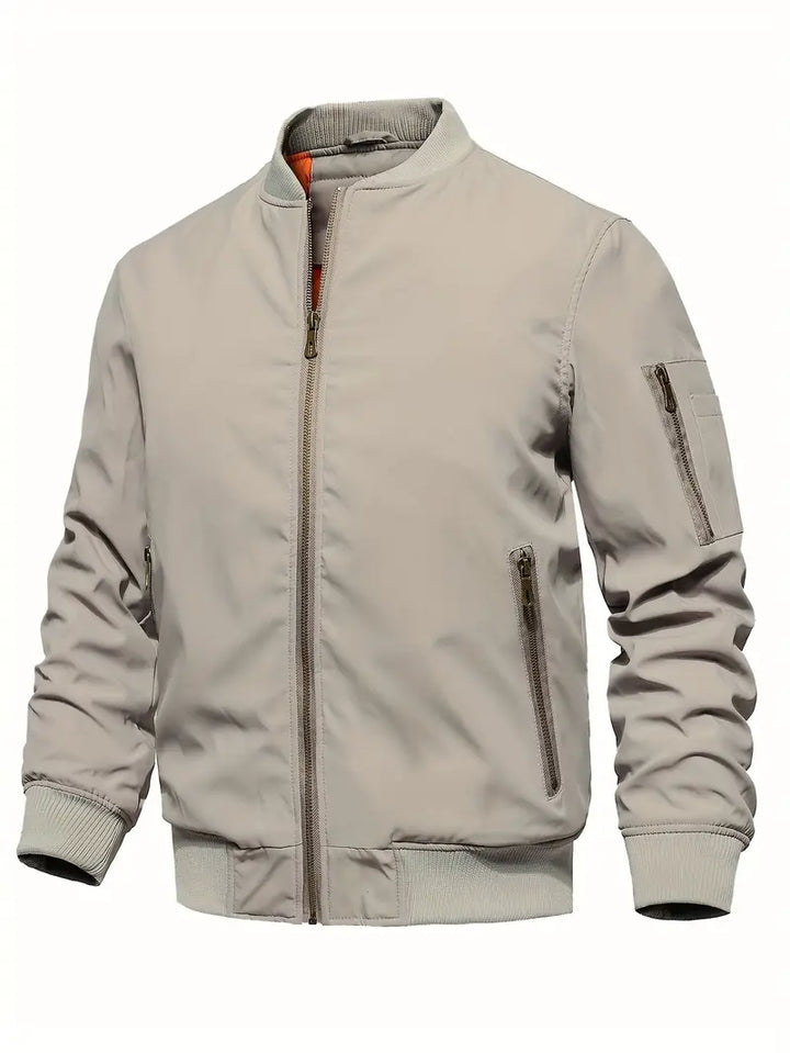 Herren Bomberjacke Elegant Leder Look