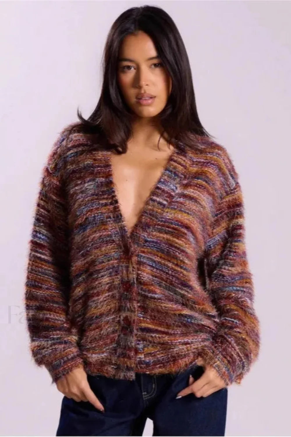 Stilvolle Strickjacke Vintage Streifen Look