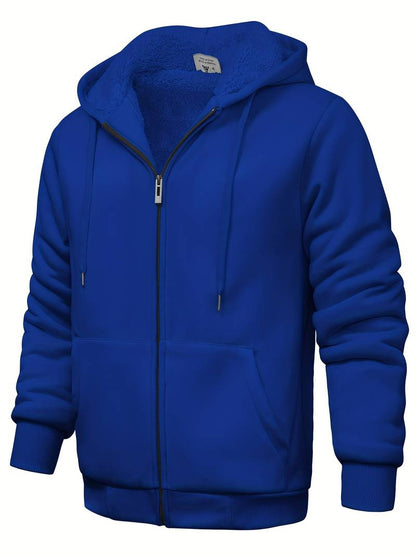 Einfarbig Kapuzenpullover modern Reißverschluss