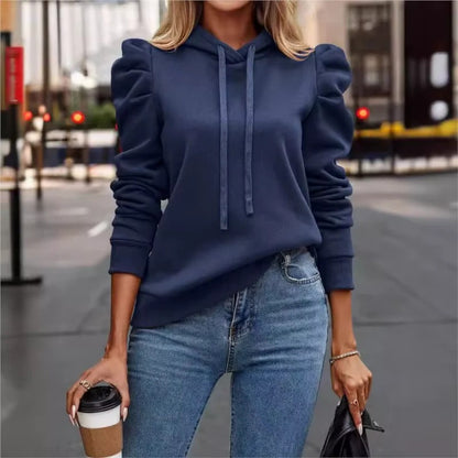 Stylische Hoodie Rüschendekor Damen