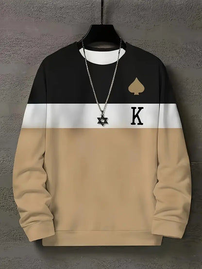 Lässiger Pullover Rundhals Grafik Design
