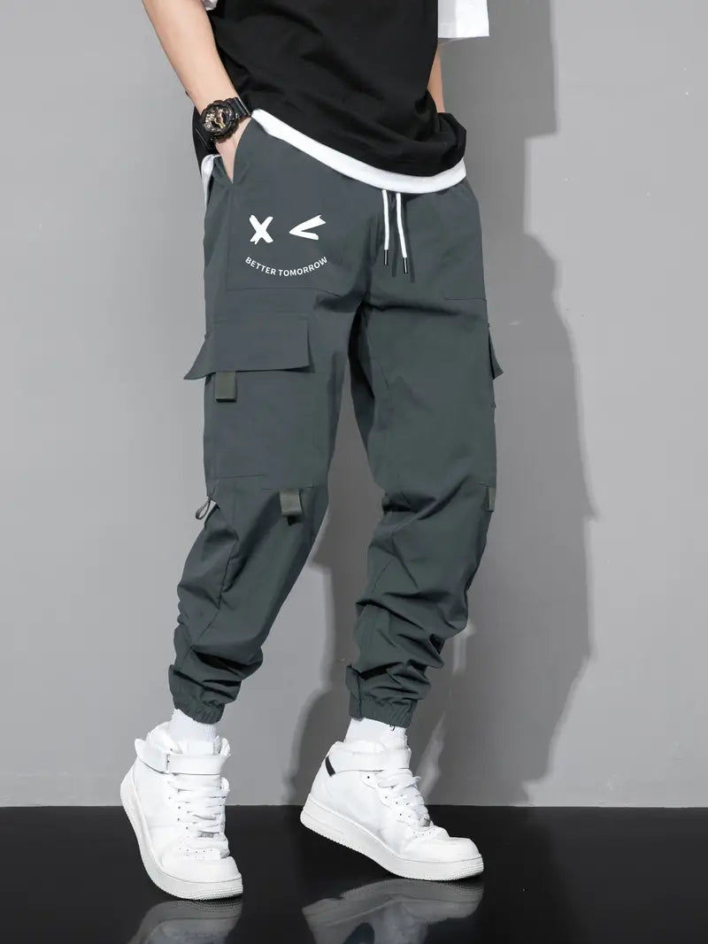 Herren Cargo Hose Bequem Mit Kordelzug