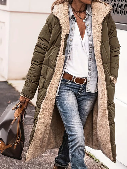 Praktische Wendejacke Kapuze Knielang Damen