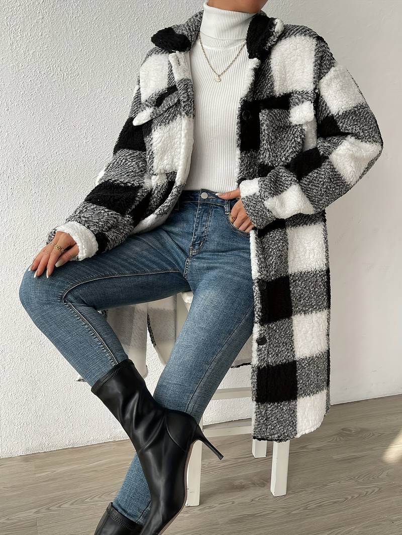 Eleganter Damenmantel Langarm Winter