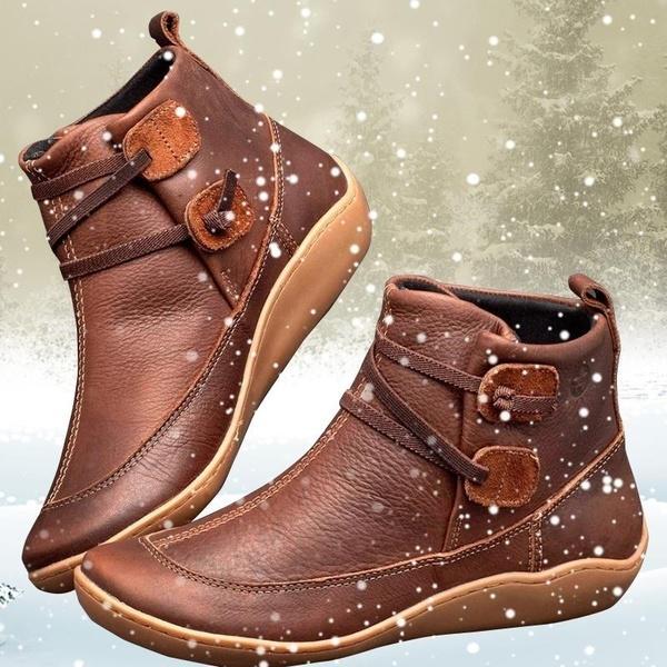 Damenstiefel Leder Warm Bequem