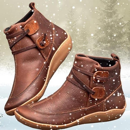 Damenstiefel Leder Warm Bequem