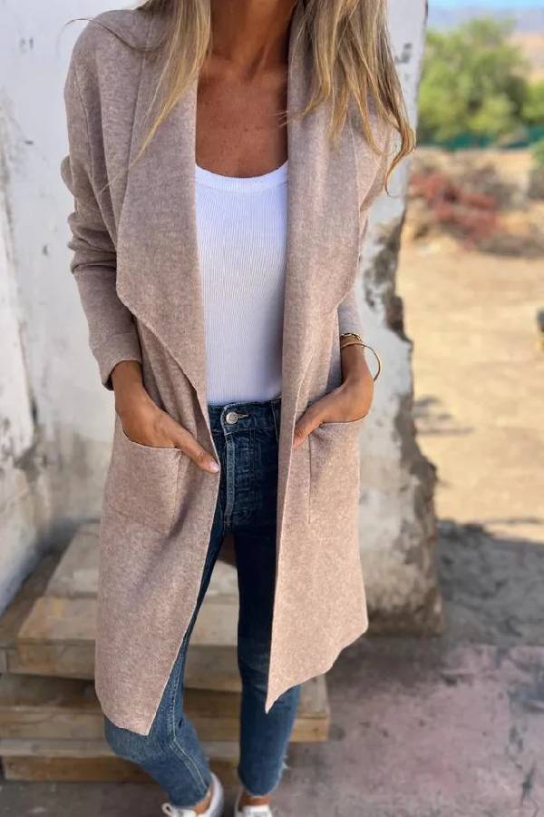 Modische Cardiganjacke Mittellang Damen