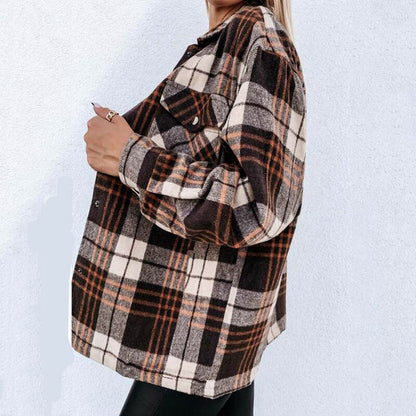 Stylische Damenjacke Warm Flanell - IdealeKleiden