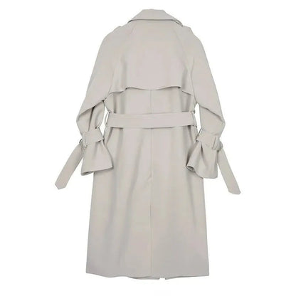 Stylische Damen Trenchcoat Lang Ärmel - IdealeKleiden