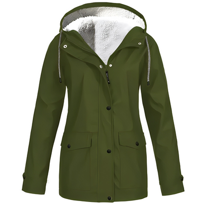 Wasserdichte DamenRegenjacke Fleece Isoliert